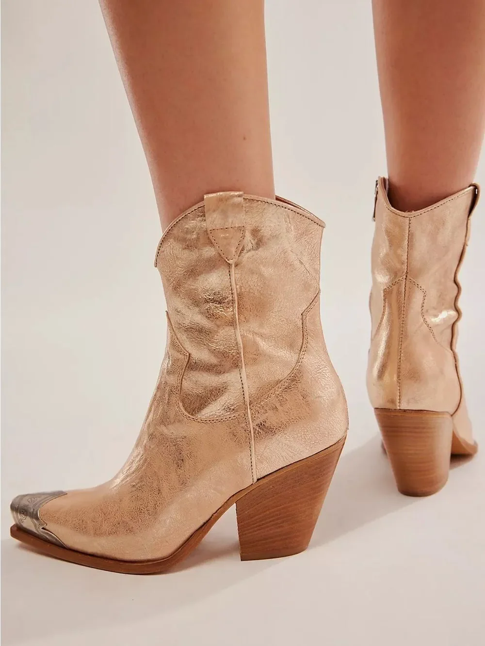 New Free People Brayden Western Boot/Champagne size 41